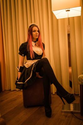 Sexy Cosplay Redhead Maid