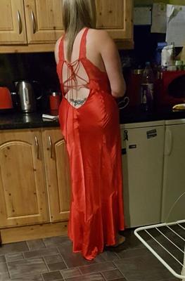 UK Wife in various long satin nightgowns