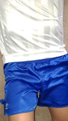 Shorts de cetim azul vintage Adidas