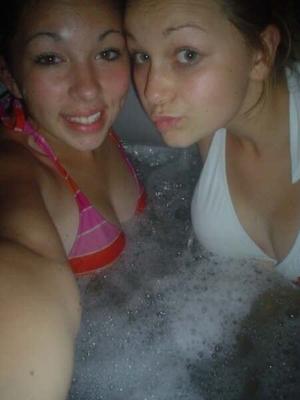 Kaiana and Kristin in the Hot Tub