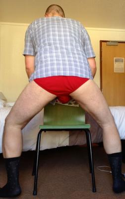 Red briefs & black socks