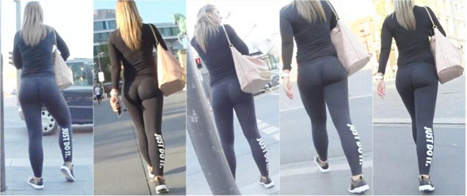 German Candid Teen in Yoga Pants