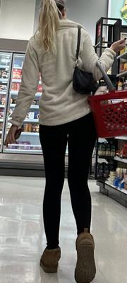 Target Sightings  - Blonde Hottie in Black Leggings