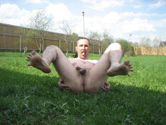 Russian gay slut lying on the grass