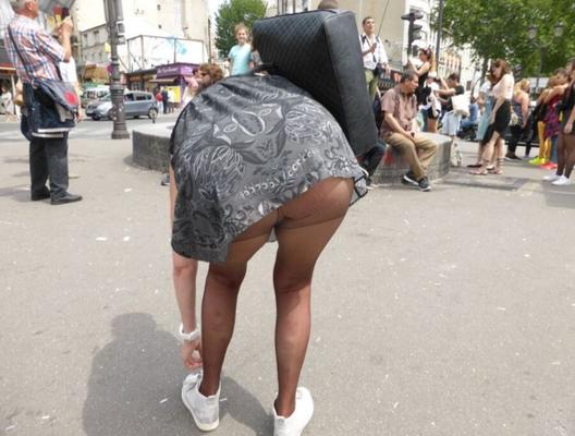 Public upskirt