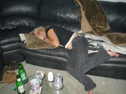 Slut passed out with a banana