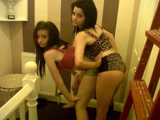 girls bending over girls